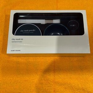 At home, clay mask kit. Comes with bowl, spoon brush and natural clay powder.